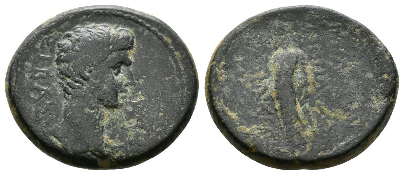 (Bronze, 6.35g 19mm) PHRYGIA. Laodicea. Tiberius (14-37). Ae. Pythes magistrate....