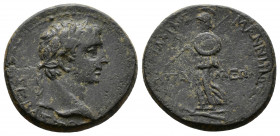 (Bronze, 4.86g 18mm) PHRYGIA. Apameia. Tiberius (14-37). Marcus Manneius, magistrate. 
 ΣEBACTOΣ. Laureate head right. 
Rev: MAPKOΣ / MANNHIOΣ / AΠA...