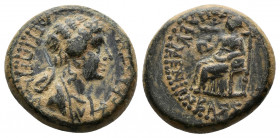 (Bronze, 4.01g 15mm) PHRYGIA. Eumeneia. Agrippina Junior, Augusta, 50-59. Bassa, daughter of Kleon, archiereia, struck under Nero, 54-55. 
AΓΡΙΠΕΙΝΑ ...