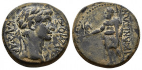 (Bronze, 4.72g 19mm) Phrygia. Aizanis. Claudius AD 41-54.
KΛAVΔIOC KAICAP, laureate head right
 Zeus standing left, holding eagle and sceptre. AIZAN...