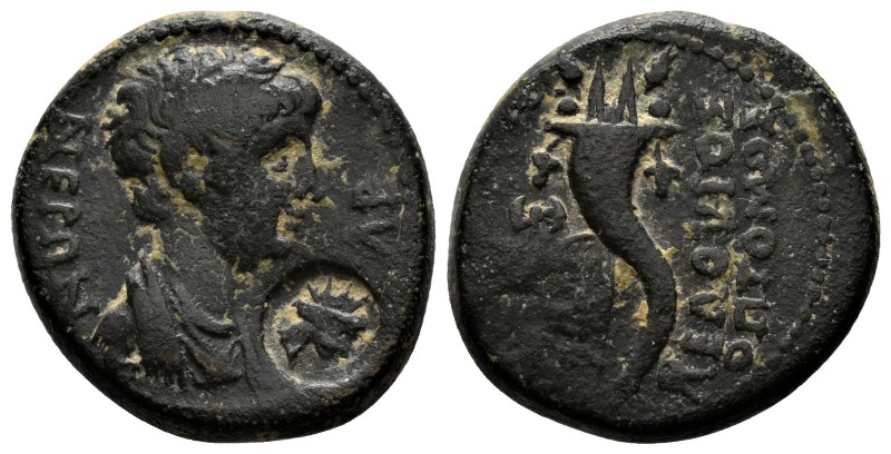 (Bronze, 6.23g 19mm) PHRYGIA. Hierapolis. Nero (54-68). Lo- Helouios Optomos, ma...