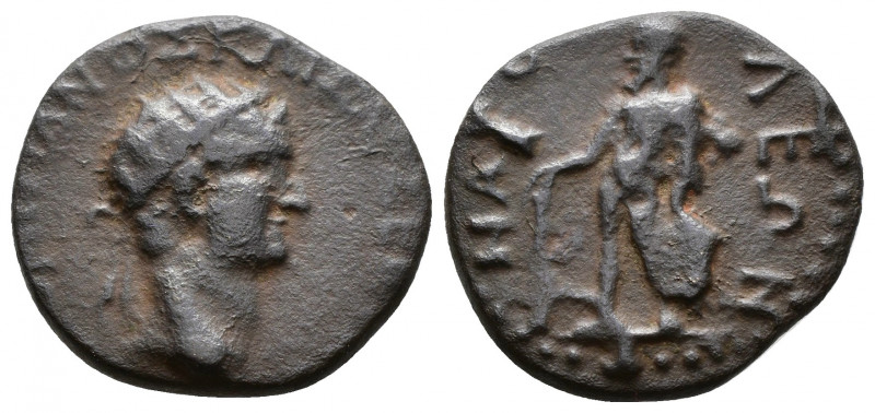 (Bronze, 4.34g 18mm) PHRYGIA, Nacoleia. Domitian. AD 81-96. 
 Radiate head righ...