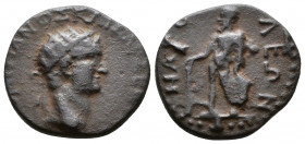 (Bronze, 4.34g 18mm) PHRYGIA, Nacoleia. Domitian. AD 81-96. 
 Radiate head right 
Rev.Herakles standing facing, head left, holding club and lion ski...