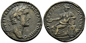 (Bronze, 12.36g 27mm) Phrygia Ancyra Antoninus Pius Magistrate Likinios (archon) 138-161.
headed bust of Antoninus Pius wearing cuirass and paludamen...
