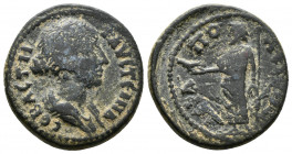 (Bronze, 5.45g 20mm) PHRYGIA. Faustina II (Augusta, 147-175). 
 ΦΑVСΤΙΝΑ СЄΒΑССΤΗ Draped bust of Faustina 
Rev: ΙƐΡΑΠοΛƐΙΤΩΝ; Zeus (Lydios) standing...