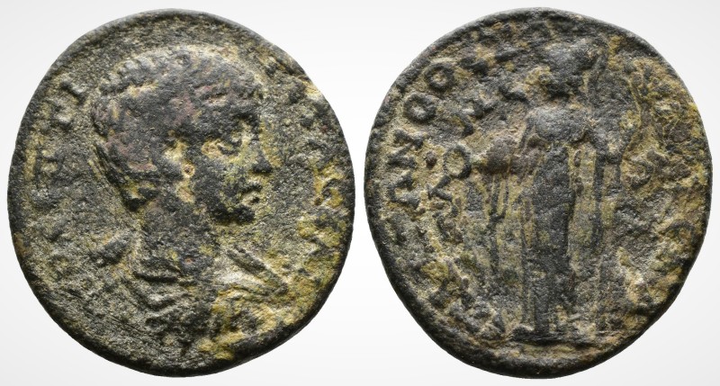 (Bronze, 7.21g 21mm) Phrygia. Apameia . Geta as Caesar AD 197-209.
ΑΡΤΕΜΑC ΑΓΩΝ...