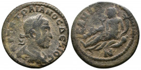 (Bronze, 5.09g 21mm) Trajan Decius Æ25 of Philomelium, Phrygia.(?) AD 249-251. 
Radiate, draped and cuirassed bust right
Rev. River-god Gallos recli...