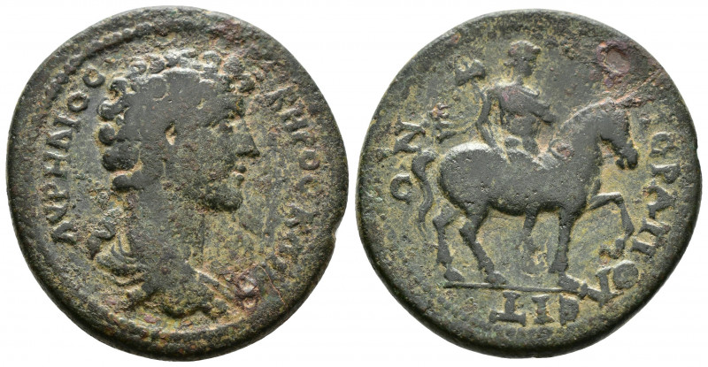 (Bronze, 16.36g 29mm) PHRYGIA. Hierapolis. Marcus Aurelius, as Caesar. 139-161 A...