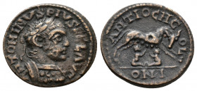 (Bronze, 2.29g 16mm) PISIDIA. Antioch. Elagabalus (218-222). 
ANTONINVS PIVS FEL AVG. Laureate and cuirassed bust right. 
Rev: ANTIOCH COL / ONI. Lu...