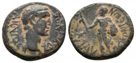 (Bronze, 3.09g 16mm) Roman Provincial LYCAONIA. Iconium. Marcus Annius Afrinus, legatus augusti, circa 49-54.
 ANNIOC AΦPЄINOC Bare head of Annius Af...