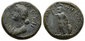 (Bronze. 7.80g 20mm) LYCAONIA. Dalisandus. Lucilla (Augusta, 164-182). Ae.
ΛΟVΚΙΛΛΑ CЄΒΑCΤΗ./ Draped bust left.
Rev: ΔΑΛΙСΑΝΔЄωΝ ΚΟΙΝ ΛVΚΑ. /Athena ...