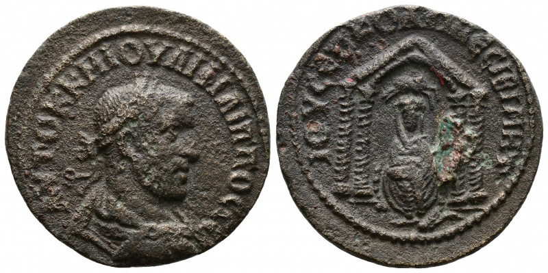 (Bronze.9.46g 25mm) Philip I Nisibis, Mesopotamia. AD 244-249. 
laureate and cu...