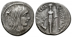 (Silver 3.88g 19mm) L. HOSTILIUS SASERNA. Denarius (48 BC). Rome.
Head of Gallia right; carnyx to left.
Rev: L HOSTILIVS / SASERNA./ Diana of Ephesu...