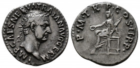 (Silver. 3.09g 18mm) Trajan AD 98-117. Rome. Denarius AR
laureate bust right
Rev: Vesta, veiled, seated left, holding patera and torch.
Woytek 112a...