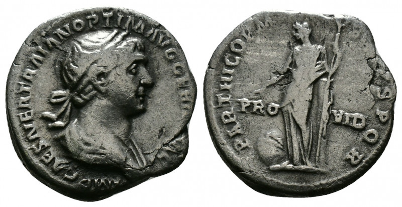 (Silver. 2.79g 18mm) TRAJAN (98-117). Denarius. Rome.
Laureate and draped bust ...