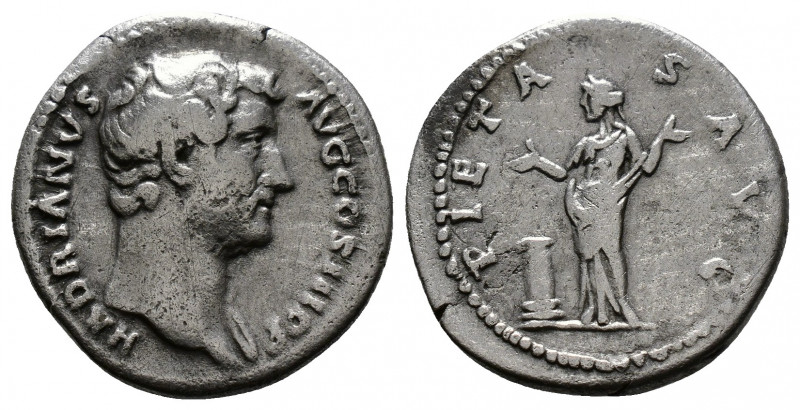 (Silver 2.66g 19mm) Hadrian AD 117-138. Rome. Denarius AR
bare head right.
Rev...