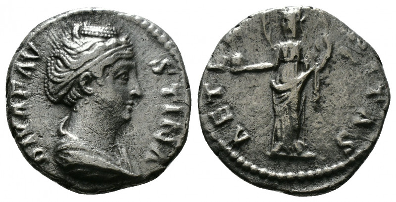 (Silver.3.07g 17mm) DIVA FAUSTINA I (Died 140/1). Denarius. Rome.
Draped bust r...