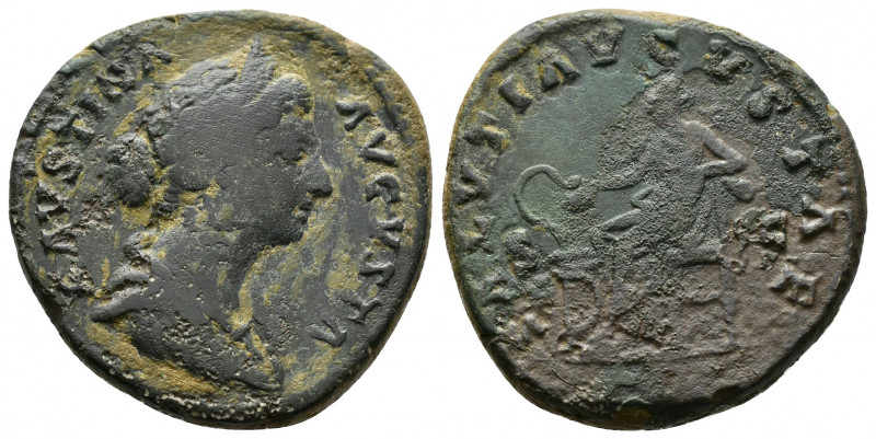 (Bronze, 11.43g 24mm) Faustina Junior. Augusta, AD 147-175. Rome mint. Struck un...