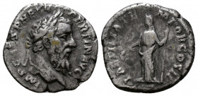 (Silver, 2.97g 18mm) Pertinax, 193. Denarius Rome. 
 Laureate and bearded head of Pertinax to right. 
Rev. Laetitia, draped and diademed, standing l...