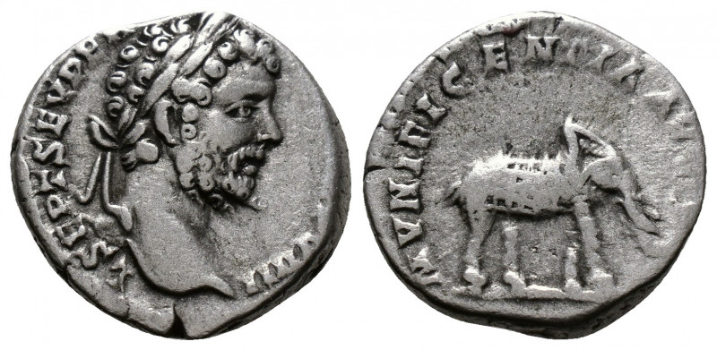 (Silver. 2.94g 18mm) SEPTIMIUS SEVERUS (193-211). Denarius. Rome.
Laureate head...
