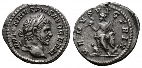 (Silver, 2.82g 20mm) Caracalla as Augustus (AD 198-217). Denarius
 laureate head right 
Rev. Venus standing half-left, holding helmet and scepter an...