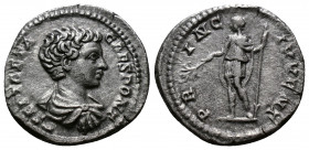 (Silver, 3.31g 19mm) Geta As Ceasar (198-209) 
Draped and cuirassed bust, bare head of Geta right
Rev. Geta standing left, in military dress, holdin...