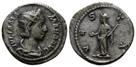 (Silver. 3.07g 21mm) Severus Alexander (222-235 AD) for Julia Mamaea. AR Denarius Rome.
Draped bust right, wearing diadem.
Rev. Vesta standing left,...