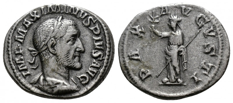 (Silver.3.18g 20mm) MAXIMINUS THRAX (235-238). Denarius. Rome.
Laureate, draped...