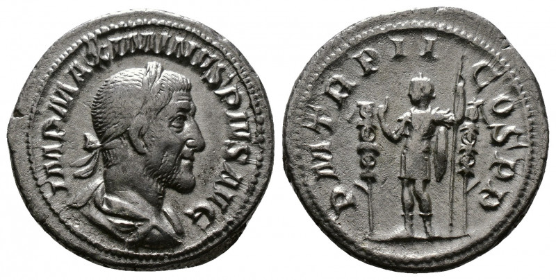 (Silver. 3.54g 21mm) Maximinus I AR Denarius. Rome, AD 235-238. 
laureate, drap...