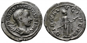 (Silver. 3.50g 21mm) Gordian III, 238-244 Denarius circa 241, AR 
Laureate, draped and cuirassed bust right
Rev. Diana standing right., holding ligh...