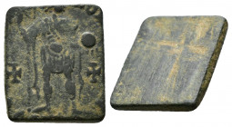 (Bronze. 2.19g 13mm) Circa 4th-7th centuries
