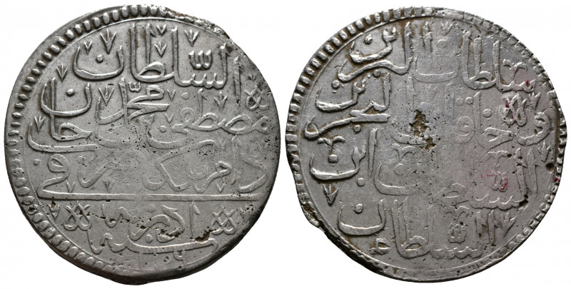 (Silver. 19.82g 41mm) OTTOMAN EMPIRE. Mustafa II (AH 1106-1115 / 1695-1703 AD). ...