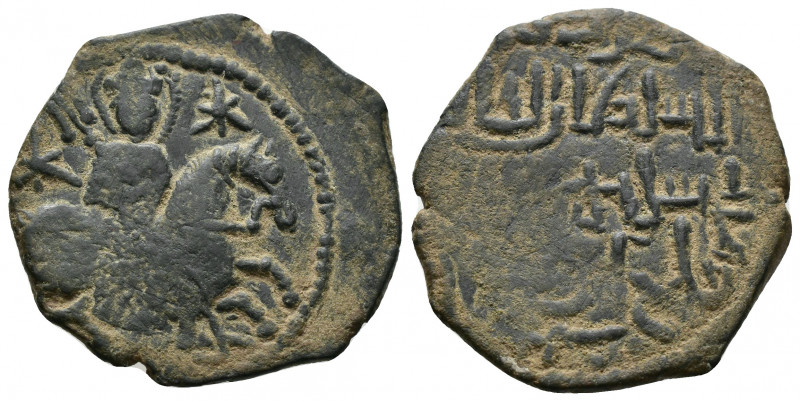 (Bronze.7.77g 28mm) ISLAMIC. Seljuks. Rum. Rukn al-Din Sulayman bin Qilich Arsla...