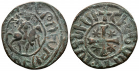 (Bronze.5.35g 24mm) Armenia, Cilician Armenia. Hetoum I. AE Kardez. Sis mint, 1226-1270. 
Hetoum, holding lis-tipped sceptre, on horseback to right
...