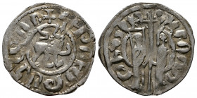 (Silver.3.01g 23mm) Cilician Armenia, Hetoum I (1226-1270) Half Tram
Queen Zabel and Hetoum I standing facing, both crowned and holding long cross be...