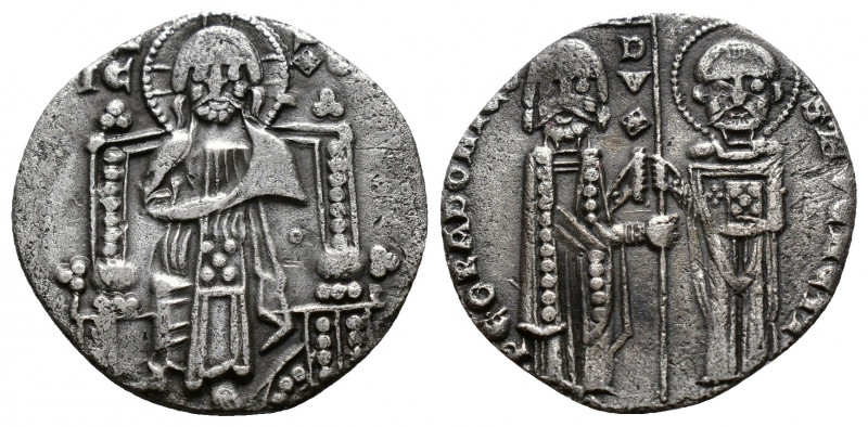 (Silver. 1.88g 20mm) Italy, Venice. Bartolomeo Gradenigo. Doge, 1339-1342. AR gr...