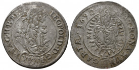 (Silver. 5.99g 31mm) Leopold I, House of Habsburg / XV Kreutzer 1692. Kremnitz.