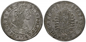 (Silver 6.28g 32mm) Leopold I, House of Habsburg / XV Kreutzer 1692. Kremnitz.