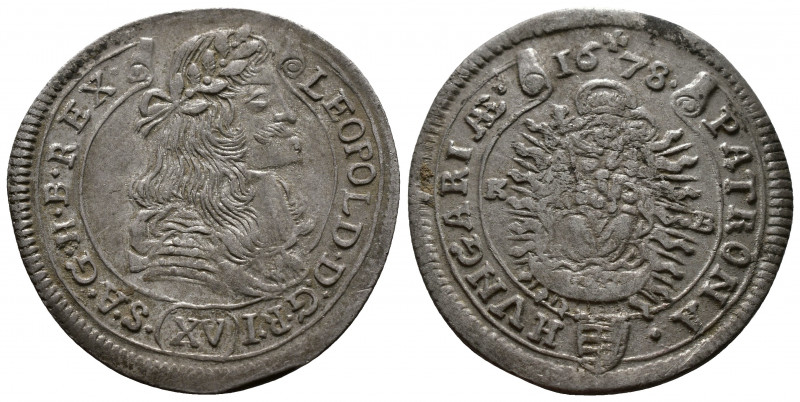 (Silver. 6.32g 31mm) Leopold I, House of Habsburg / XV Kreutzer 1692. Kremnitz.