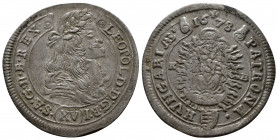 (Silver. 6.32g 31mm) Leopold I, House of Habsburg / XV Kreutzer 1692. Kremnitz.