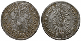 (Silver. 6.38g 31mm) Leopold I, House of Habsburg / XV Kreutzer 1692. Kremnitz.