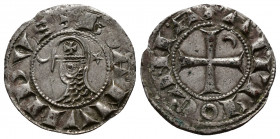 (Silver. 0.95g 18mm) CRUSADERS Antioch. Bohémond III. 1163-1201. AR Denier
helmeted and mailed bust left; 
Rev: ross pattée; 
Metcalf, Crusades , 3...