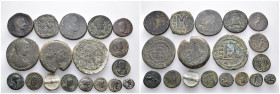 18 ancient bronze pieces (bronze 180,82gr) sold as seen