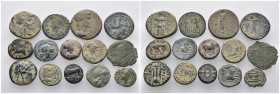 14 ancient bronze pieces (bronze 39,35gr) sold as seen