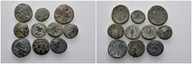 10 ancient bronze pieces (bronze 56,56gr) sold as seen