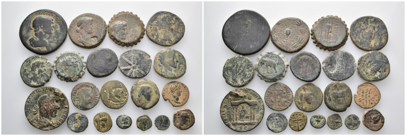 20 ancient bronze pieces (bronze 155,19gr) sold as seen