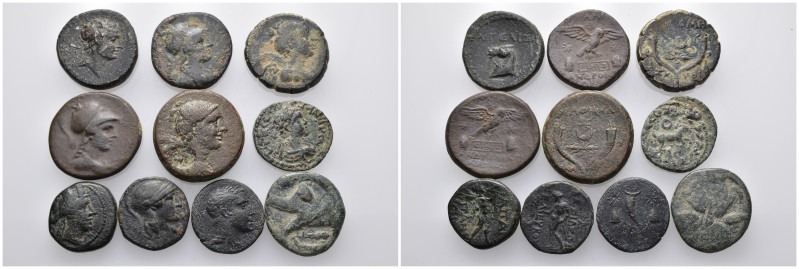 10 ancient bronze pieces (bronze 64,91gr) sold as seen