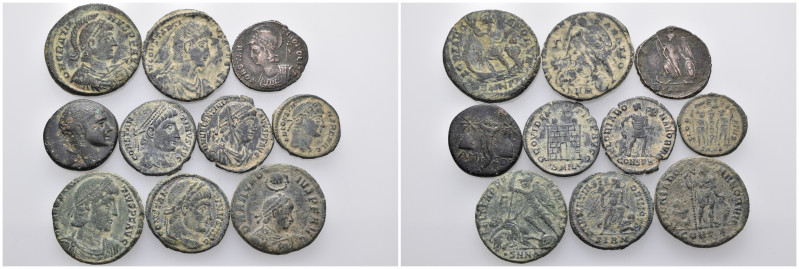 10 ancient bronze pieces (bronze 37,86gr) sold as seen