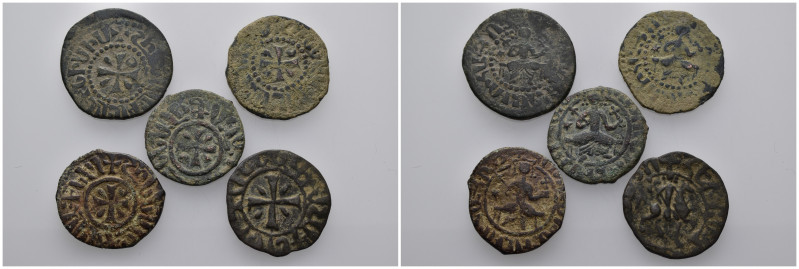5 ancient bronze pieces (bronze 21,56gr) sold as seen