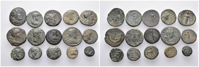 15 ancient bronze pieces (bronze 62,68gr) sold as seen